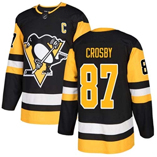 ZYJTJQ Hombres Jersey de Hockey sobre Hielo Pingüinos 71 Malkn 81 Kessel 58 Letang # 87 Crosby NHL Jersey Sudaderas Camiseta de Manga Larga Transpirable S-XXXL