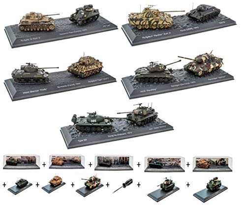 - Lote de 6 Tanques Militares 1:72 World of Tanks: Panther + T3476 + Sherman + Tigre + Pershing + JADTIGER (OT1 + 2 + 3 + 4 + 5 + 6) (copie)