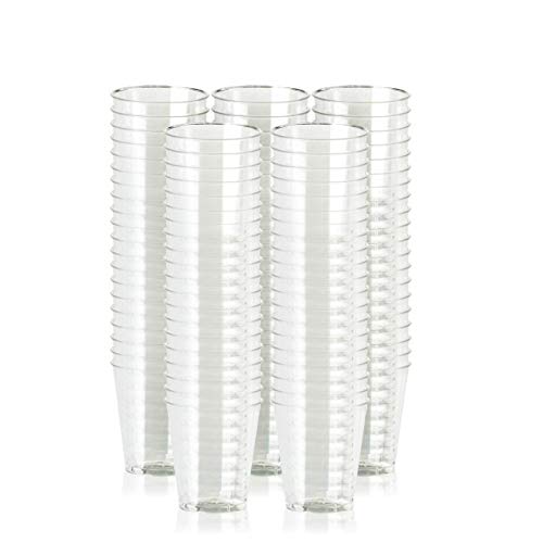 100 Multi-uso Vasos de Chupito de Plástico Duro, Transparente (60 ml) - Resistente y Reutilizable - Ideal para Shots Vodka Jelly Postres Fiestas Cumpleaños Navidad y Bodas.