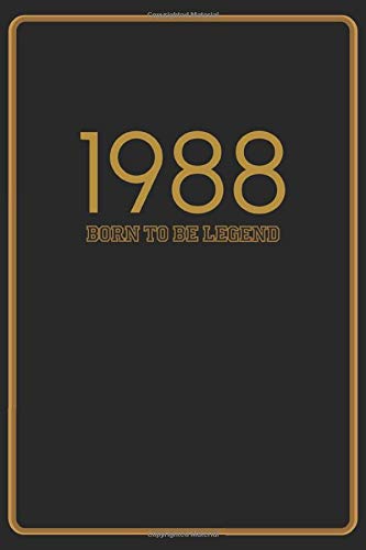 1988: born to be legend: 150 lined page pocket book, 6x9, matte cover