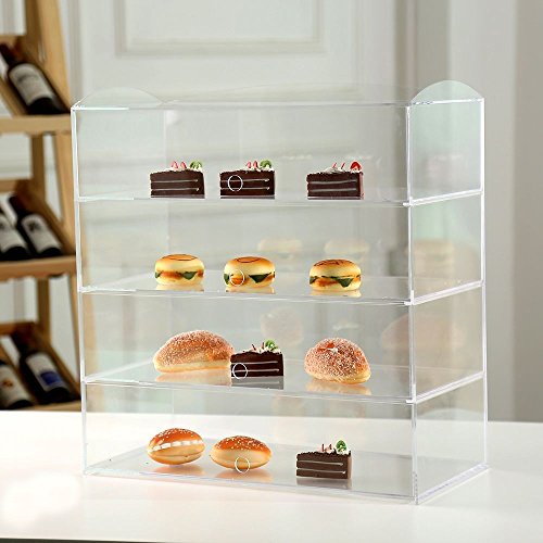 Acrílico panadería pastelería vitrina soporte armario pasteles Donuts Cupcakes pasteles, vidrio, H520mm x W490mm x D240mm