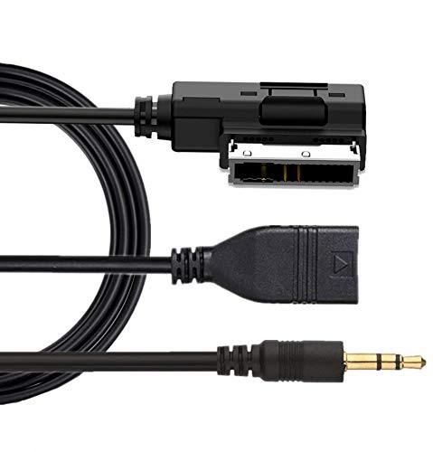 AMI MDI - Adaptador de Cable U-S-B AUX MMI, Interfaz de de música con 3,5 mm Compatible con Mercedes Benz S SL CLS CL C SLK E ML GLK R con Comand APS NTG 2.5 3 4.5
