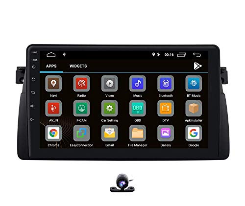 Android 10 Car GPS Navigation Bluetooth Vehículo Radio estéreo con Enlace de Espejo WiFi SWC Compatible con BMW Serie 3 BMW E46-Sedan/Coupe/Convertible/Touring/Hatchback/M3, Rover 75, MG ZT