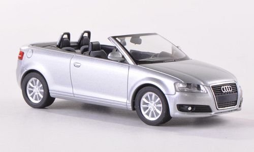 Audi A3 Descapotable (8P), plateado, 2008, Modelo de Auto, modello completo, Herpa 1:87