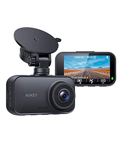 AUKEY Cámara de Coche, Dash Cam 1080P Full HD Cámara para Coche con Detección De Movimiento, Visión Nocturna, G-Sensor, Loop de Grabación, 2.7" LCD Pantalla (DRA1)