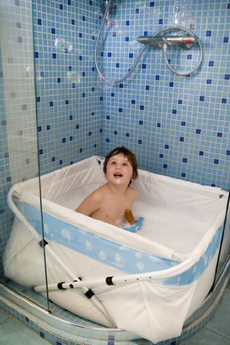 Bibabad - Bañera-asiento de baño, color azul 70-90 cm (ajustable min 70 x 70 cms, max 90 x 90 cm)