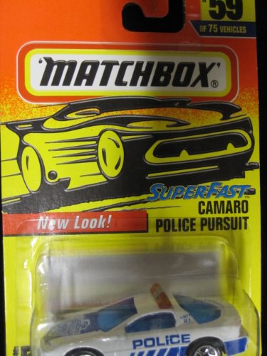 Camaro Police Pursuit (white/blue) Matchbox Superfast Collectible Car #59 by Matchbox