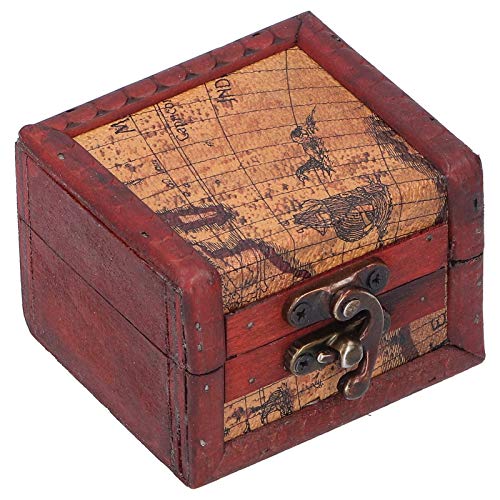 Cikonielf Caja de Almacenamiento de joyería de Madera pequeña Caja de Almacenamiento de época Antigua para almacenar Tesoro de joyería 4 Piezas