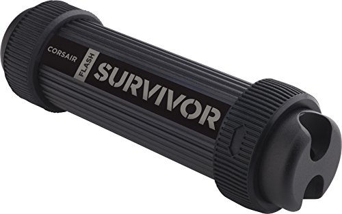 Corsair Flash Survivor Stealth v2, Unidad de Memoria Flash USB 3.0 de 64 GB (diseño Robusto, Resistente al Agua), Color Negro (CMFSS3B-64GB)