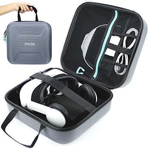 CURVAN - Estuche Funda rígida para Oculus Quest/Oculus Go y Gafas VR | Bolsa Caja para Almacenar Gafas 3D de Realidad Virtual y Accesorios | EVA Case Acolchado | Bolso Viaje Protección y Confort