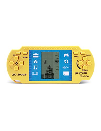 CZT Retro PSP Portable ladrilloHandheld ladrillo Kids Electronic Brick Juegos Juguetes Built-in 23 Juegos 2 Pilas AAA se utilizan por más de 1 Mes Buen Regalo para los niños (Yellow)