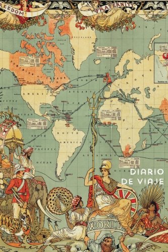 Diario de viaje Mapa del mundo vintage antiguo. Cuaderno de notas para regalar: Wanderlust Journals