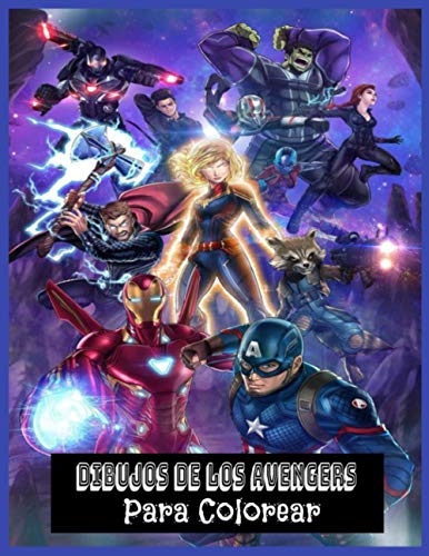 Dibujos De Los Avengers Para Colorear: Libro de Colorear de los Avengers De Iron man Capitán América Hulk Spiderman y muchos super Héroes mas. 8.5 x 11 (40 Paginas)