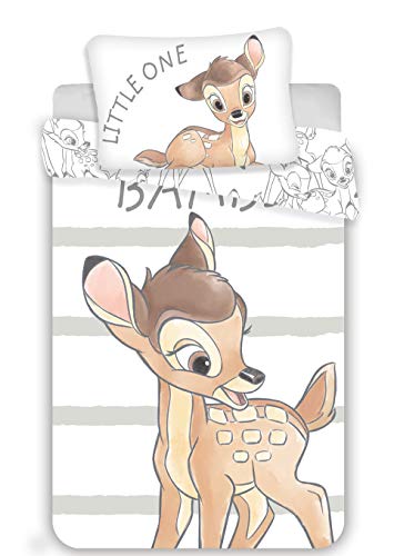 Disney Bambi - Juego de ropa de cama para bebé (100 x 135 cm + 40 x 60 cm, algodón)