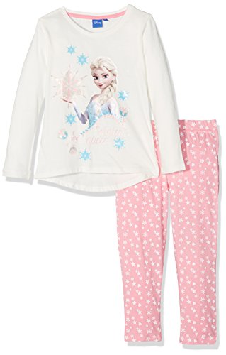 Disney Frozen Niña de set de cristal copos de nieve pijama de Frozen Marfil blanco crema 5-6 Años