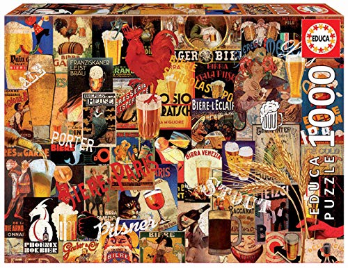 Educa- Collage de Cerveza Vintage Puzzle, 1000 Piezas, Multicolor (17970)