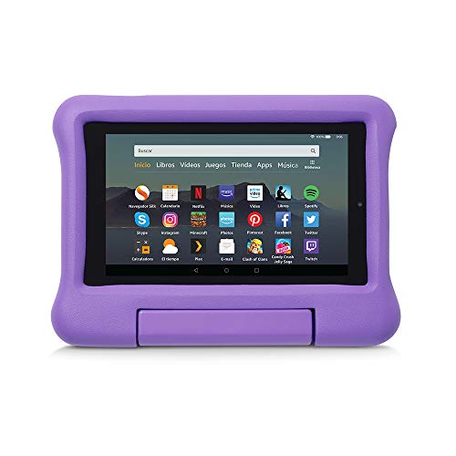 Funda infantil para tablet Fire 7 (compatible con la 9.ª generación - modelo de 2019), morado