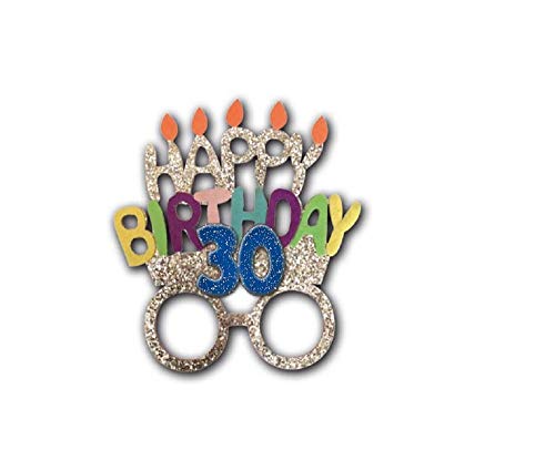 Gafas Party accesorios idea regalo cumpleaños genérica. 18 años 30 años 40 años 50 años 60 años 70 años 80 años (30 años)