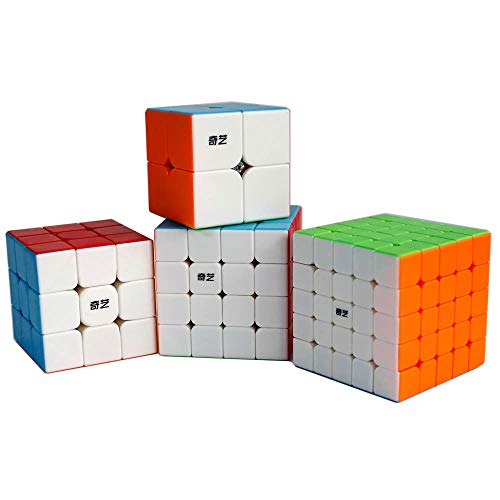 Gobus Speed Cube Bundle de 2x2 3x3 4x4 5x5 Cubo mágico Puzzle Cubos Set Colección Set de Regalo (Multicolour Stickerless)