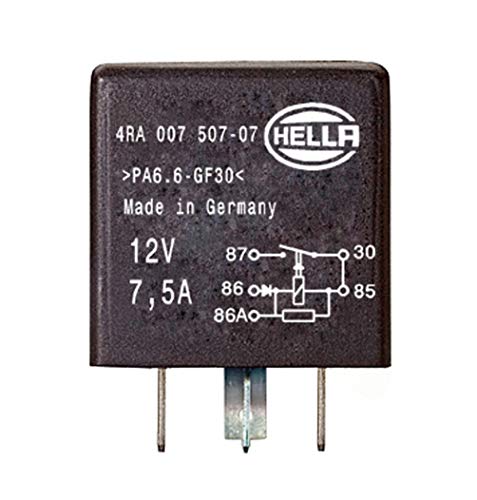 HELLA 4RA 007 507-081 Relé, corriente de trabajo - 12V - 4polos - Diagrama de circuito: X - ID conector: X - Contacto de cierre - negro - sin soporte