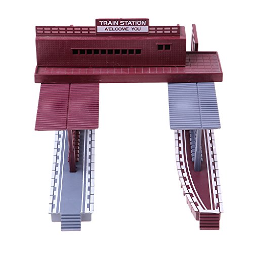 Hellery Modelo de Estación de Tren de Kit de Construcción Fotográfica Real Dioramas de Escala Modelo HO