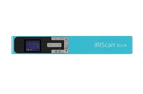 IRIS IRIScan Book 5 - Escáner portátil libros y revistas, batería, 1200 ppp, USB, Pantalla a color, JPG/PDF/PDF convierte texto a voz, Turquesa