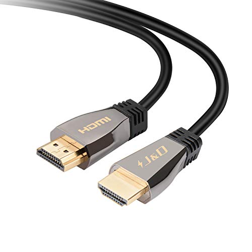 J&D Cable HDMI 2.1 Ultra de Alta Velocidad, CL3 Rated 2.1 Versión HDMI Cable Adaptador Support 8K 120Hz 4K Dynamic HDR eARC Dolby con 48Gbps Bandwidth para PS5, Xbox Series X/S, RTX3080/3090, 2 Meter