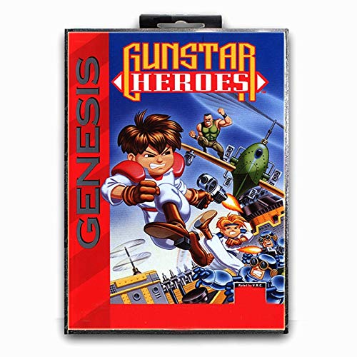 Jhana Gunstar Heroes con caja - Tarjeta de juego Sega de 16 bits, MD para Mega Drive para Genesis NTSC (US EU Shell)