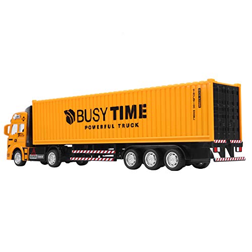 Juguete de camión contenedor, 1:48 fácil de operar, Juguete Modelo de camión de construcción, aleación Exquisita(Yellow, Cargo Truck)