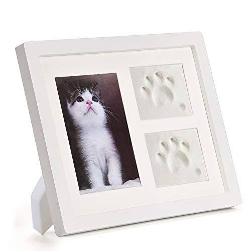 Kit arcilla marco huella para impresión de patas de mascota para perros y gatos:Marco de Recuerdo de Mascota,Artículos conmemorativos gato