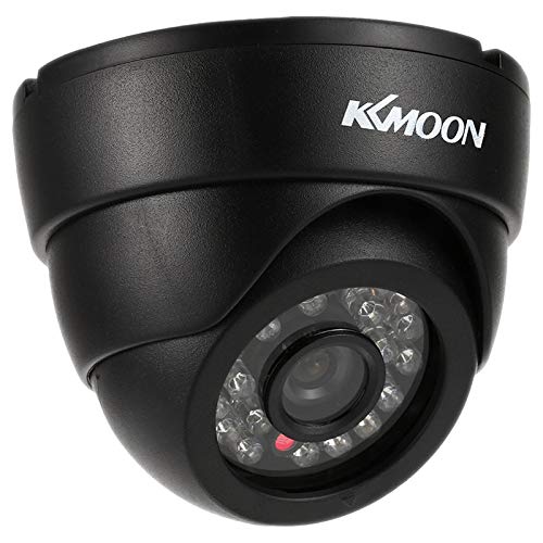 KKmoon HD 1200TVL Cámara de Vigilancia en Domo 1/3¡± CMOS IR-Cut CCTV Sistema de Seguridad Indoor Visión Nocturna PAL, Color Blanco/Negro