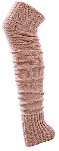 krautwear® Medias calentadoras de piernas para mujer y niña, aprox. 70 cm, certificado Öko-Tex Standard 100, años 80, 1980, color negro, beige, rojo, blanco, gris, marrón beige Talla única