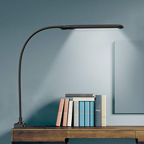 Lámpara Escritorio LED Hokone Flexo de Escritorio 9W Lámpara de Lectura 3 * 10 Modos de Brillo Lámpara de Mesa Lámpara de Oficina para Leer Studiar Negro