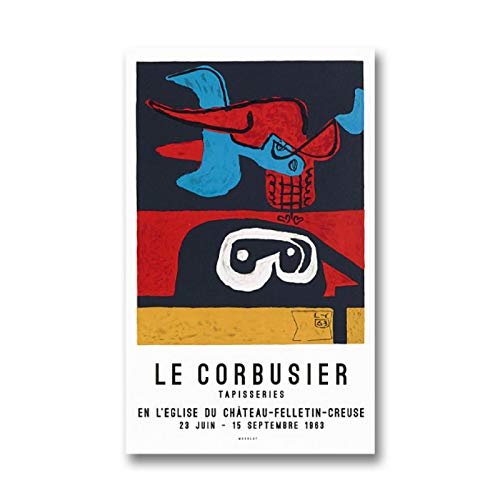 Le Corbusier Póster litográfico Vintage Impresiones en lienzo 1963 Autrement Que Sur Terre Pintura abstracta Sala de estar Arte de la pared Decoración-Sin marco