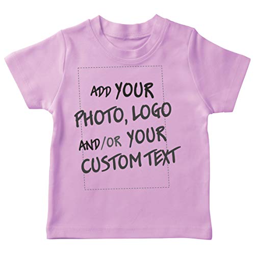lepni.me Camiseta para Niño/Niña Regalo Personalizado, Agregar Logotipo de la Compañía, Diseño Propio o Foto (9-11 Years Rosado Multicolor)