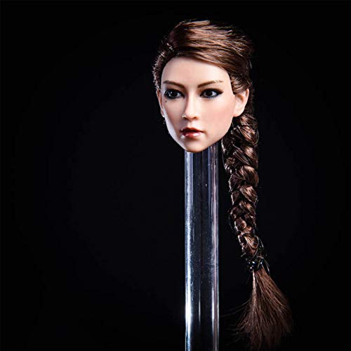 Leying 1/6 Escala Soldado Mujer Asiática Realista Cabeza Escultura Colección Modelo De Juguete Pelo Corto Cola De Caballo (Ponytail Hair)