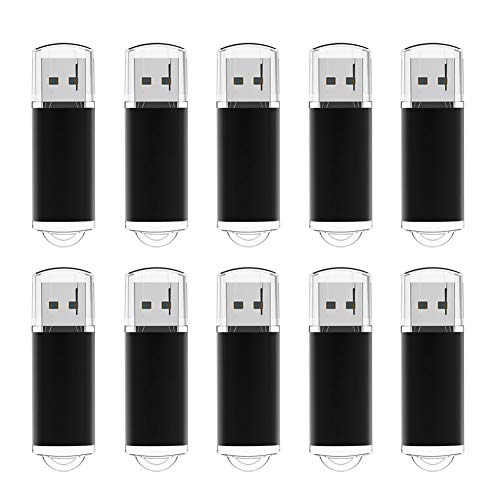 Memorias USB 4GB, TOPESEL Pendrives 10 Piezas USB 2.0 Stick Llave USB Flash Drive, Pack de 10 Unidades Negro