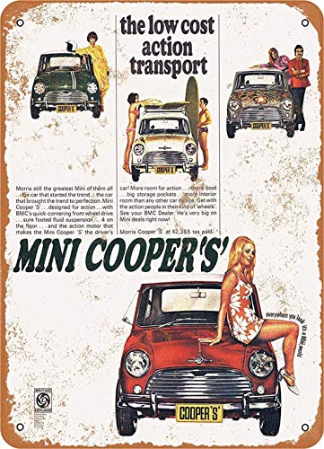 Mini C-Ooper - Placa de metal nostálgica para coche, decoración de pared, diseño clásico, regalo creativo perfecto para colgar 20 x 30 cm