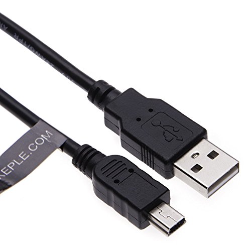 Mini USB Cargador Cable de carga Dirigir Compatible con Canon Digital IXUS 160, 162, 165, 170, 172, 185, 210, 220 HS, 230 HS, 240 HS, 255 HS, 265 HS, 275 HS, 300 HS, 310 HS, 500 HS, 510 HS (1 Metro)