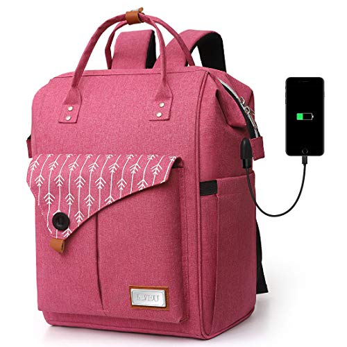 Mochila Portatil para Mujer con Puerto de Carga Externa USB para Macbook y Netbook Negocio Escolar -35L
