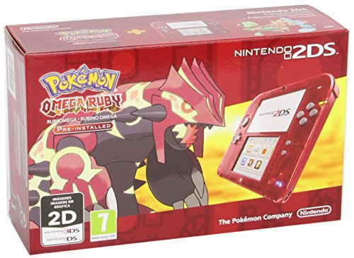 Nintendo 2DS - Consola, Color Transparente Rojo + Pokémon Rubí Omega (preinstalado)