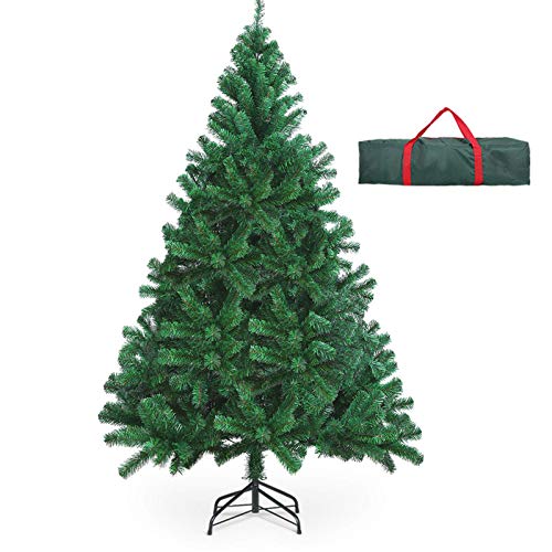 OUSFOT Árbol de Navidad Artificial Árbol Navideña 182 cm 800 Ramas Material PVC Natural Verde con Soporte en Metal