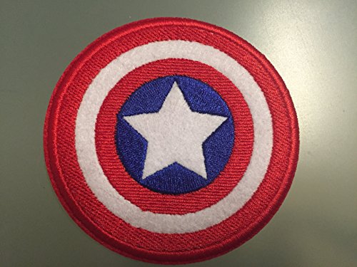 Parche de escudo del Capitán América – Parche bordado para planchar – 3 pulgadas – USA Hero