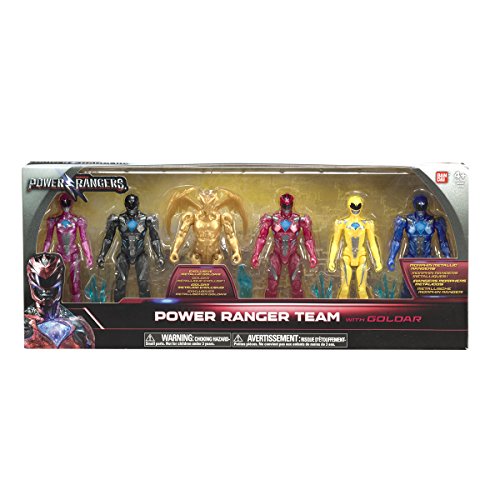 Power Rangers - Figuras de acción de la película: 5 Power Rangers más la exclusiva figura metálica de Goldar.