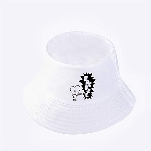 sdssup Sombrero Adulto Sombrero de Pescador de Doble Cara Sombrero Casual Gorra Amor - código Blanco