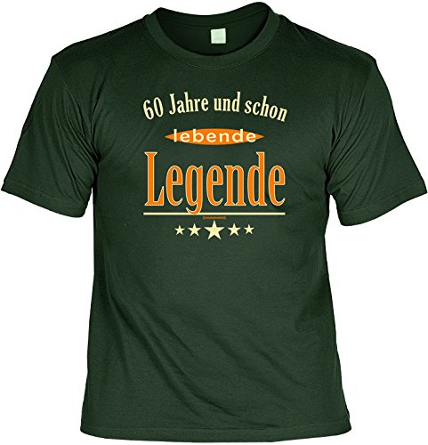 Shirtzshop - Camiseta con texto en alemán "60 Jahre und schon lebende Legende" (talla XXL), color verde