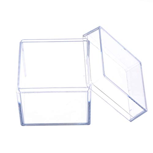 SimpleLife Caja de exhibición de acrílico Transparente de 5 Lados Caja de Almacenamiento de Joyas Caja de Accesorios de Cubo Cuadrado, 5 x 5 x 5 cm