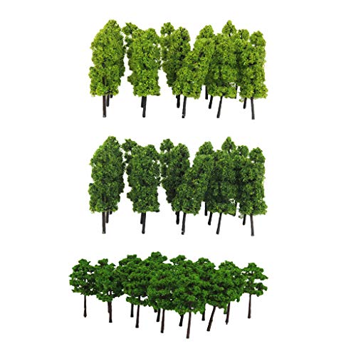 SM SunniMix 60 Unids Artificiales Árboles Plantas Verde de Escala 1: 200 Decoracion de Diorama Paisaje