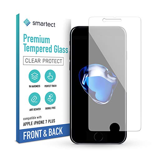 smartect Cristal Templado para Móvil iPhone 8 Plus / 7 Plus [Delantero y Trasero] - Protector de pantalla 9H - Diseño ultrafino - Instalación sin burbujas - Anti-huella