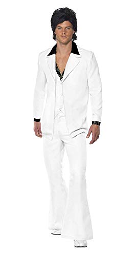 Smiffy'S 39427XXl - Disfraz de años 70s retro para hombre, color blanco, talla XXL